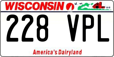 WI license plate 228VPL