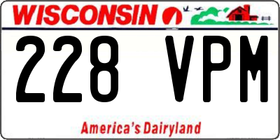 WI license plate 228VPM