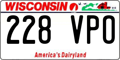 WI license plate 228VPO
