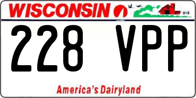 WI license plate 228VPP