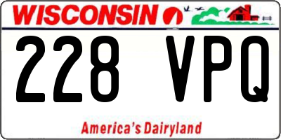 WI license plate 228VPQ