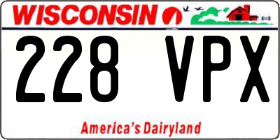WI license plate 228VPX