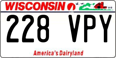 WI license plate 228VPY