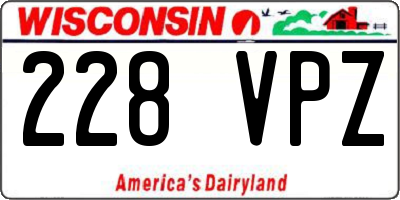 WI license plate 228VPZ