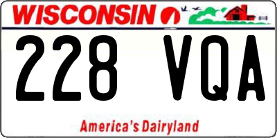 WI license plate 228VQA