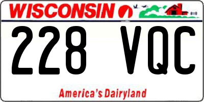 WI license plate 228VQC