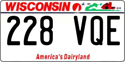 WI license plate 228VQE