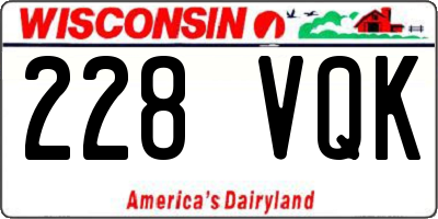 WI license plate 228VQK