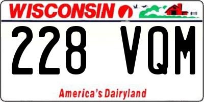 WI license plate 228VQM