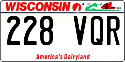 WI license plate 228VQR