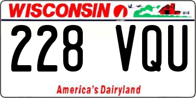 WI license plate 228VQU
