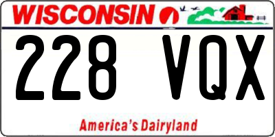WI license plate 228VQX