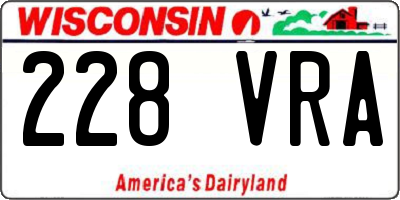 WI license plate 228VRA