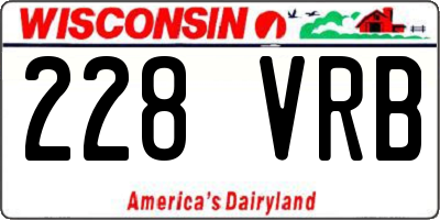 WI license plate 228VRB