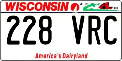 WI license plate 228VRC