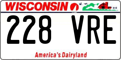 WI license plate 228VRE