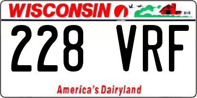 WI license plate 228VRF