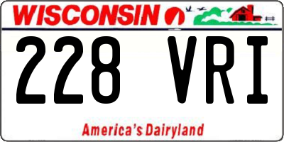 WI license plate 228VRI