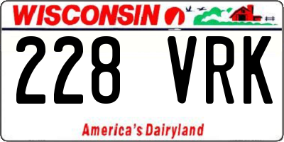 WI license plate 228VRK