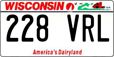 WI license plate 228VRL