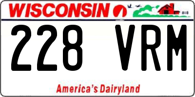 WI license plate 228VRM