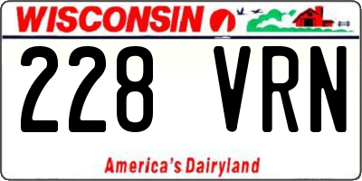 WI license plate 228VRN