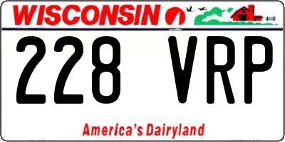 WI license plate 228VRP