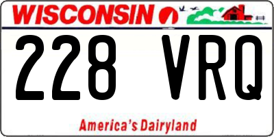 WI license plate 228VRQ