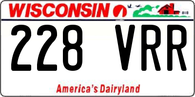 WI license plate 228VRR