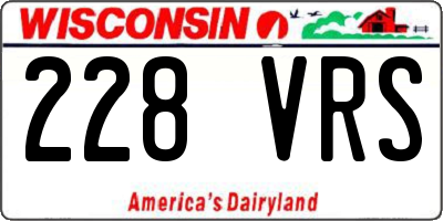 WI license plate 228VRS