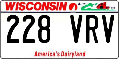 WI license plate 228VRV