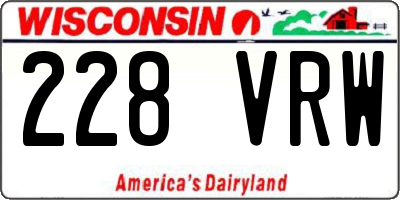 WI license plate 228VRW