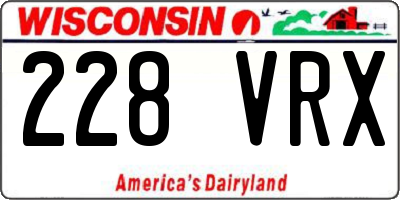 WI license plate 228VRX