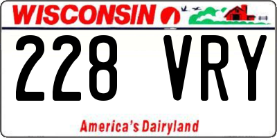 WI license plate 228VRY