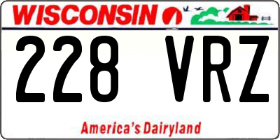 WI license plate 228VRZ