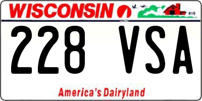 WI license plate 228VSA
