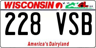 WI license plate 228VSB
