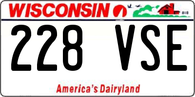 WI license plate 228VSE