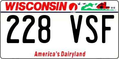 WI license plate 228VSF