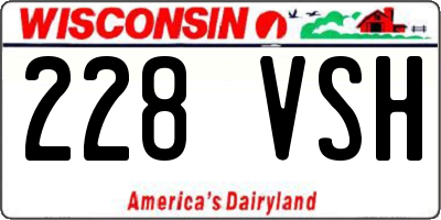 WI license plate 228VSH