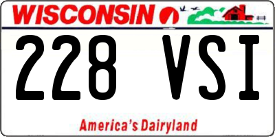 WI license plate 228VSI