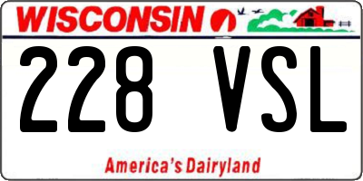 WI license plate 228VSL