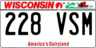 WI license plate 228VSM