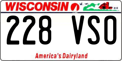 WI license plate 228VSO