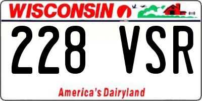 WI license plate 228VSR