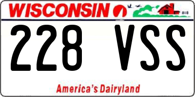 WI license plate 228VSS