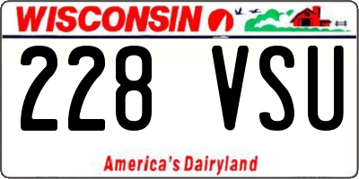 WI license plate 228VSU
