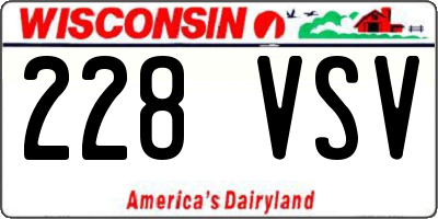 WI license plate 228VSV