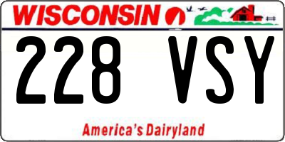 WI license plate 228VSY