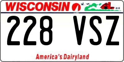 WI license plate 228VSZ